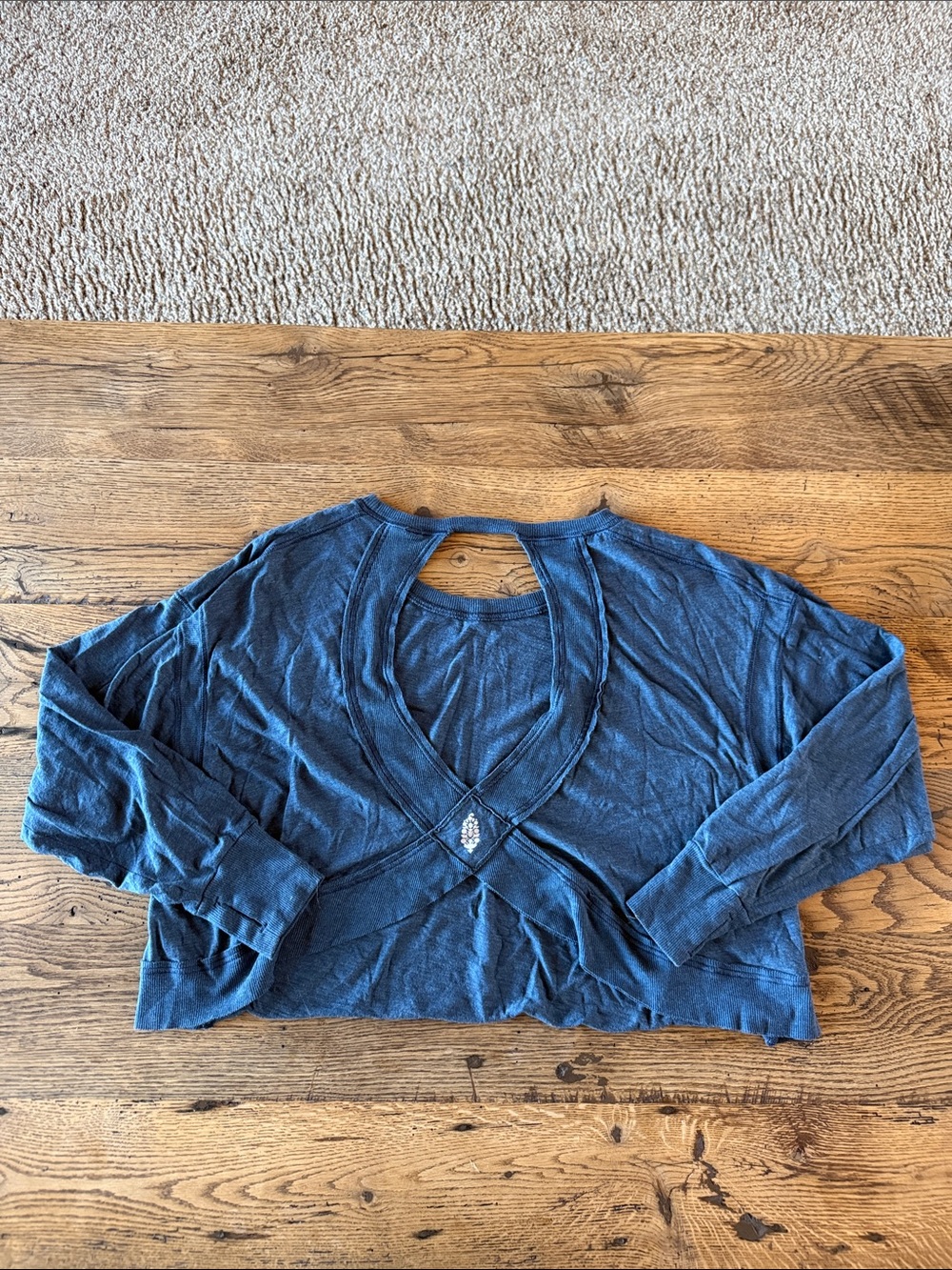 FP Movement by Free People Deep Blue Long Sleeve Crewneck Top - Picture 4 of 5